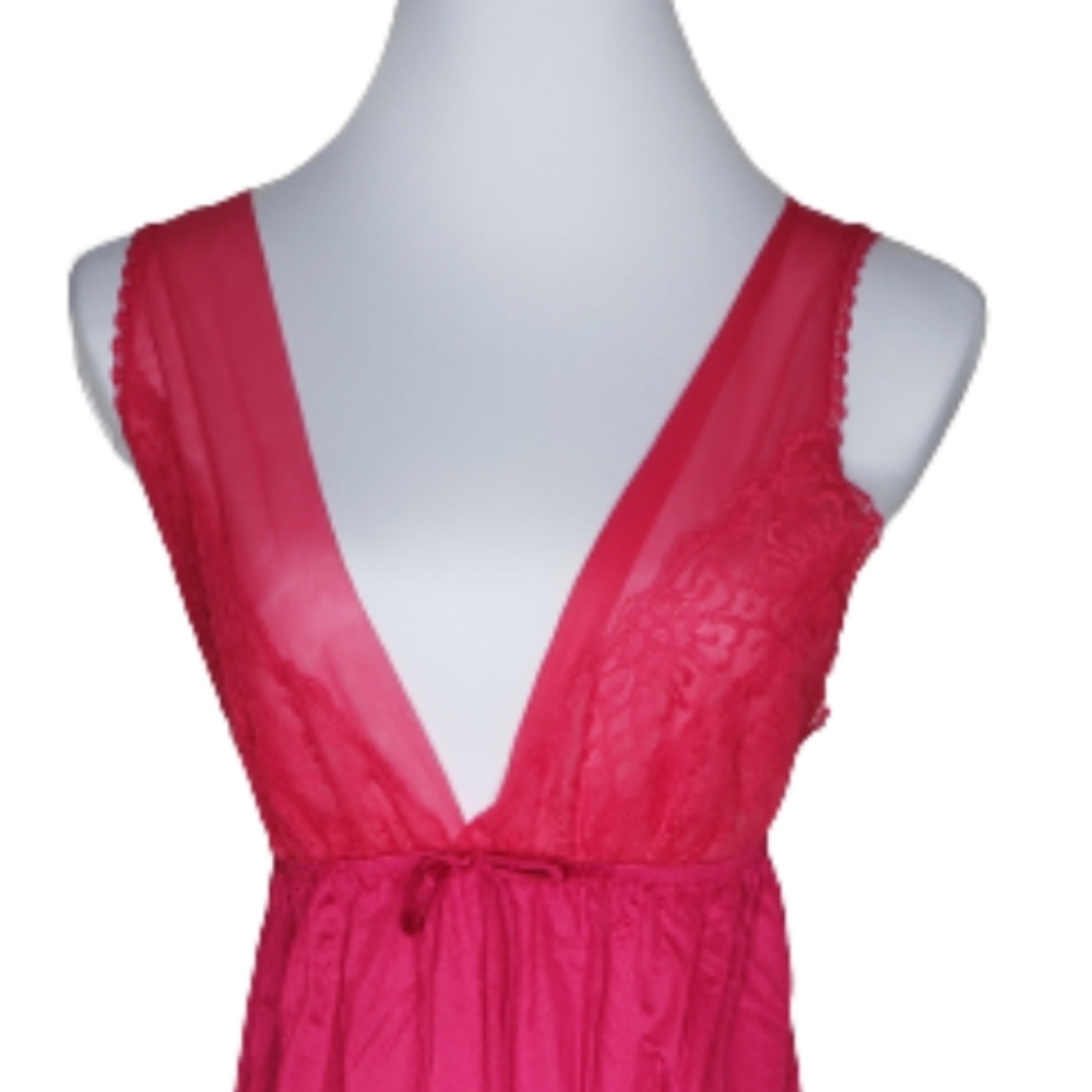 VINTAGE Pinup Nightgown Negligee Lingerie Balletcore Pink… - Picture 4 of 15